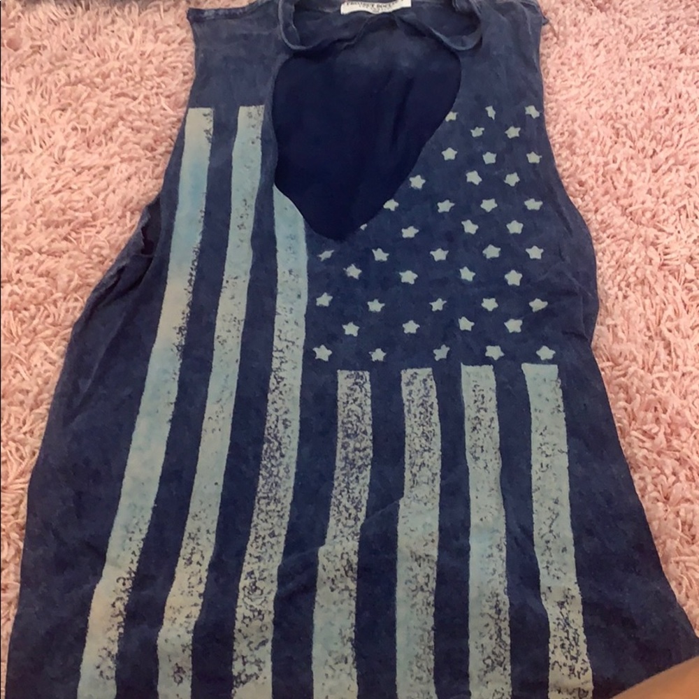 American Flag cut out tank